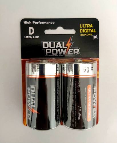 בליסטר 2 סוללות DUAL POWER D -LR20