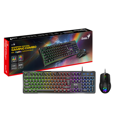 סט מקלדת ועכבר גיימינג חוטיים GENIUS SCORPION KM-GX6