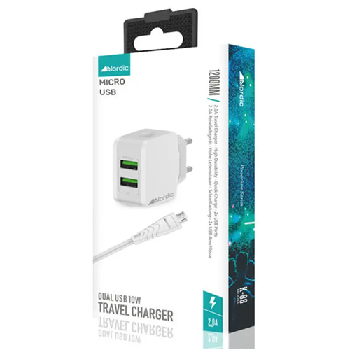 סט הטענה הכולל כבל טעינה איכותי MICRO USB ותקע לקיר