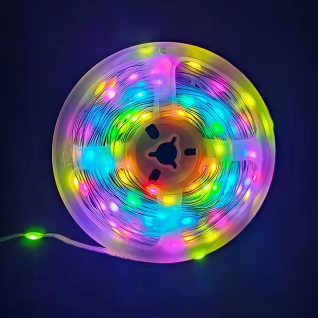 שרשרת ננו לדים 5 מטר עם שלט RGB  צבעוני USB בבליסטר לתליה