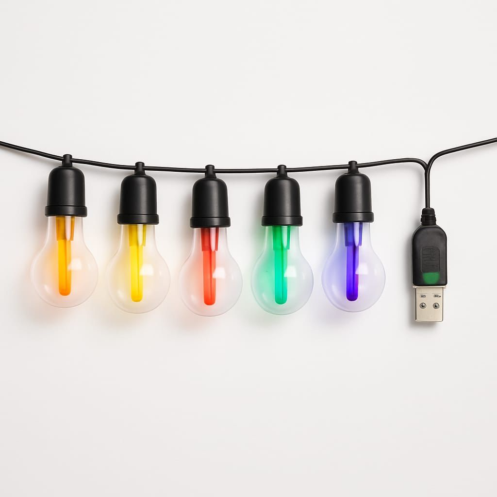 גרילנדת נורות USB לד מובנה 6 מטר צבעוני RGB