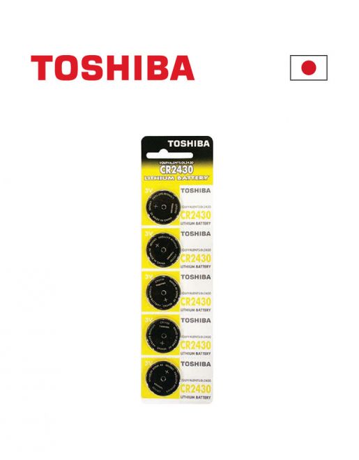 מארז 5 סוללות TOSHIBA CR2430 3V LITHIUM