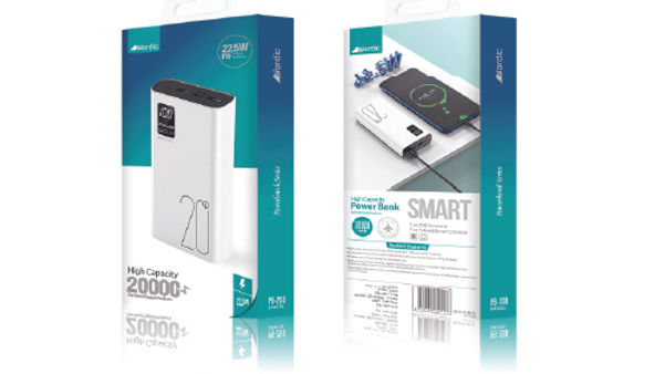 מטען נייד סוללת גיבוי מהירה עם צג דיגיטלי נורדיק - 20000MAH - PD